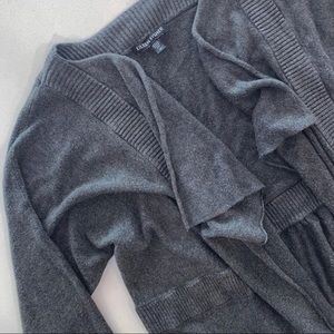 Eileen Fisher Gray Waterfall Open Front Cardigan M